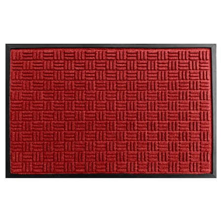 Rhino Mats Crosshatch Entrance Mat, Polypropylene/Rubber, 3/8" Thick, Red, 4 ft W x 6 ft L CROSS-4872R